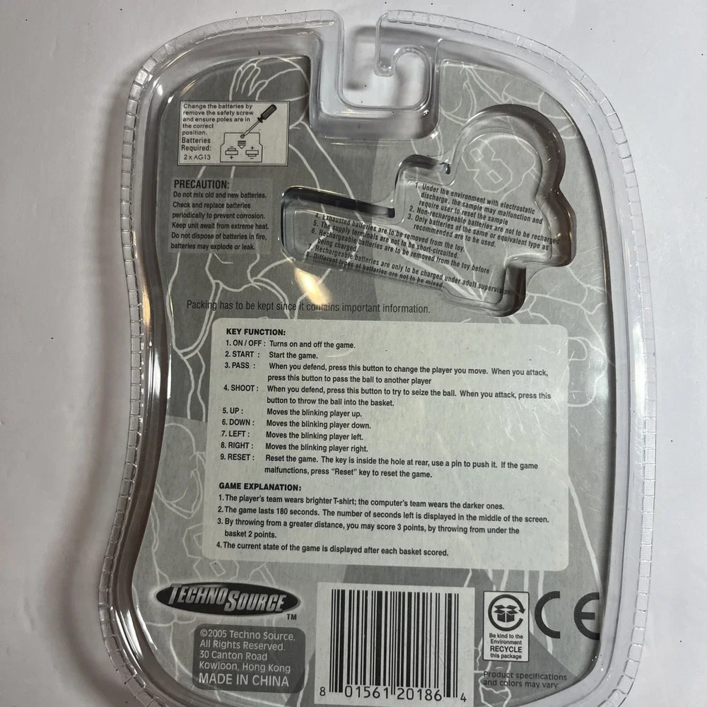Techno Source Super Baseball Handheld Keychain LCD Video Game NEW Sealed - Picture 7 of 10